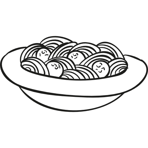 Plate of spaghetti meal dinner pasta icon