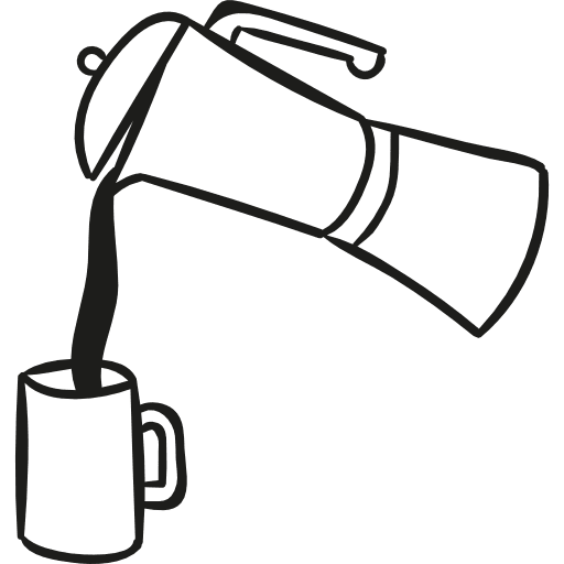 Pouring coffe coffee shop breakfast food icon