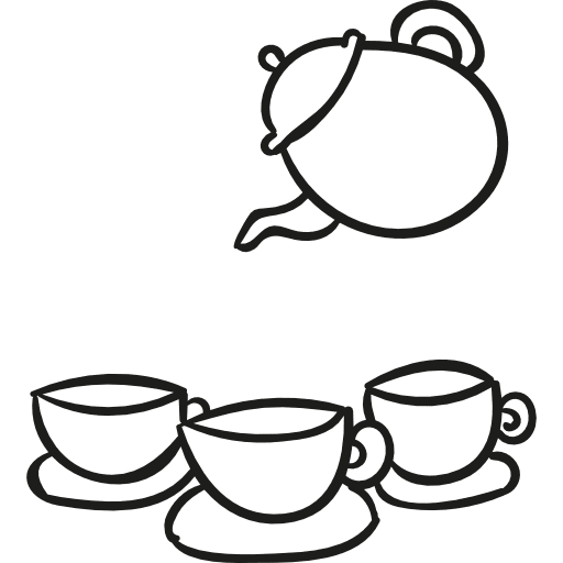Tea set hot drinks teapot food icon