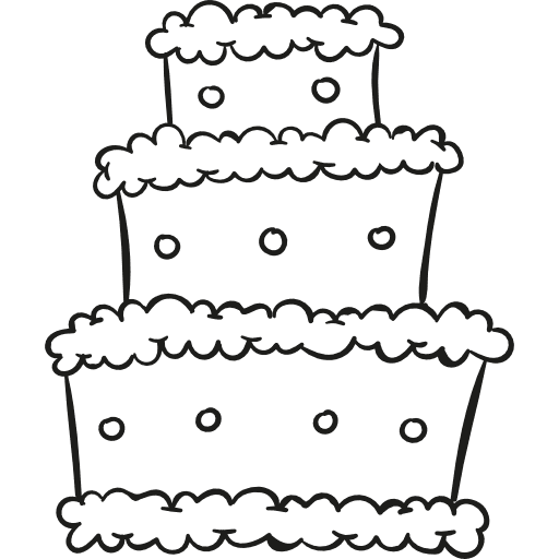 Three levels cake cakes food birthday cake icon