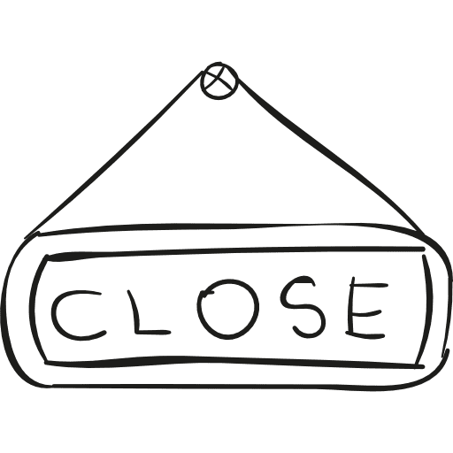 Closed sign store shapes door icon