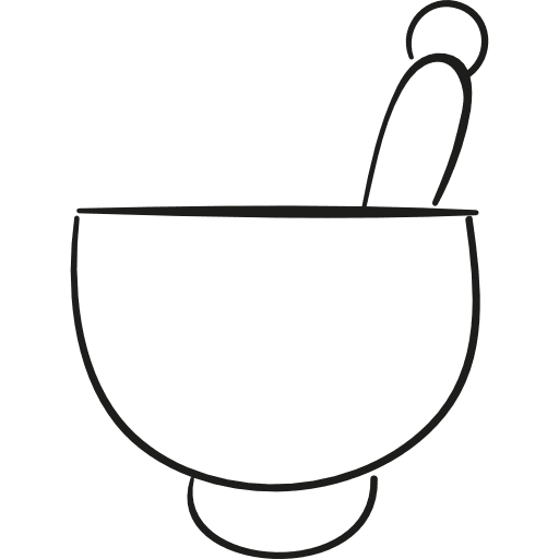 Mortar with mace kitchen utensil mortars kitchen utensils icon