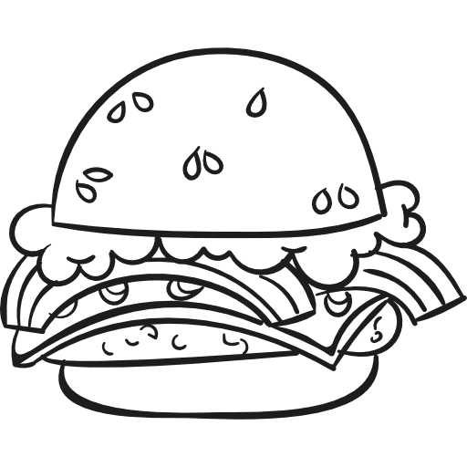 Complete hamburger burger lunch vegetables icon
