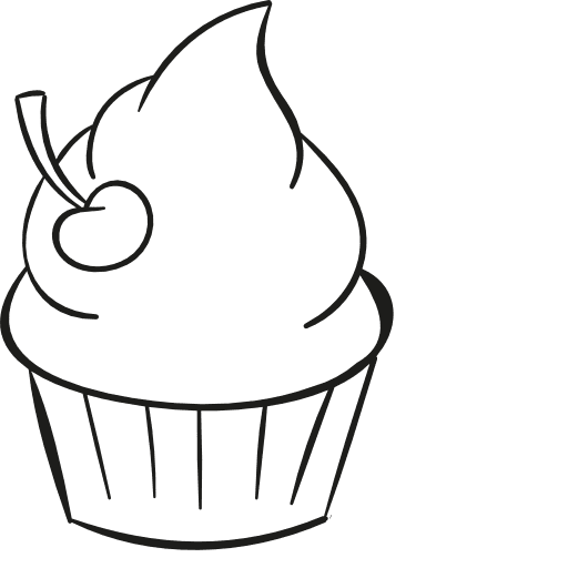 Cupcake with cherry cherries bakery baker icon