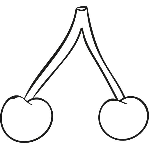 Two cherries organic food fruits icon