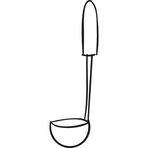 Ladle doodle kitchen handle doodles icon