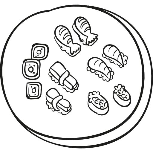 Sushi mix restaurant food japan icon