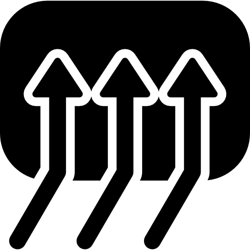 Heat up arrows automobile shapes icon