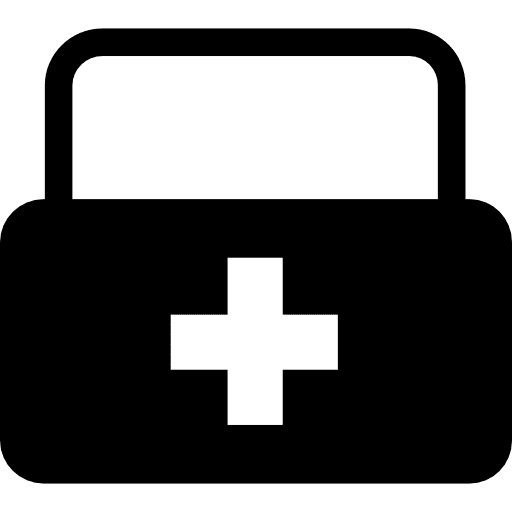 First aid kit medical medicine bag icon