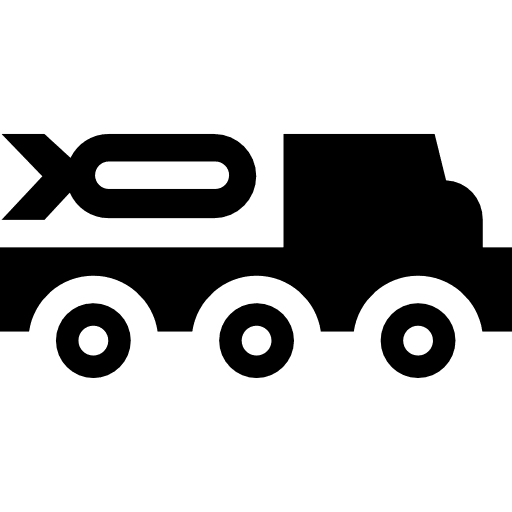 Transport truck bomb missile vehicle icon