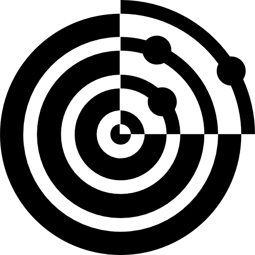 Radar technology military positioning icon