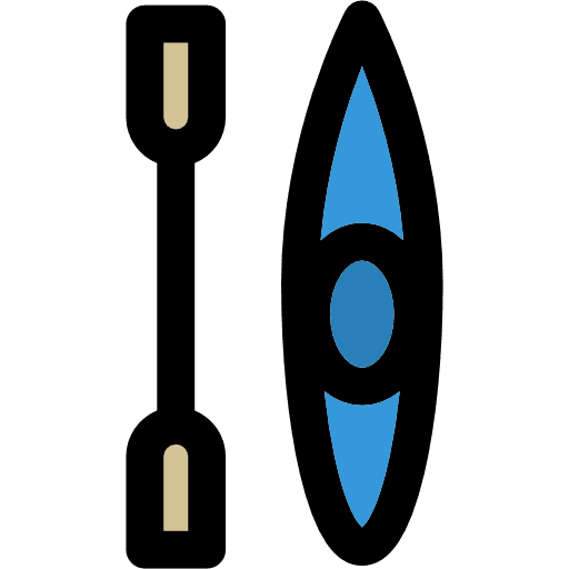 Canoe summertime transport sports icon