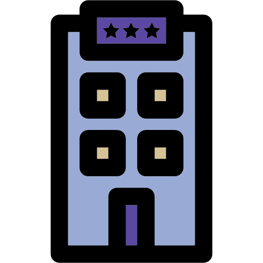 Hotel buildings hostel hotel icon