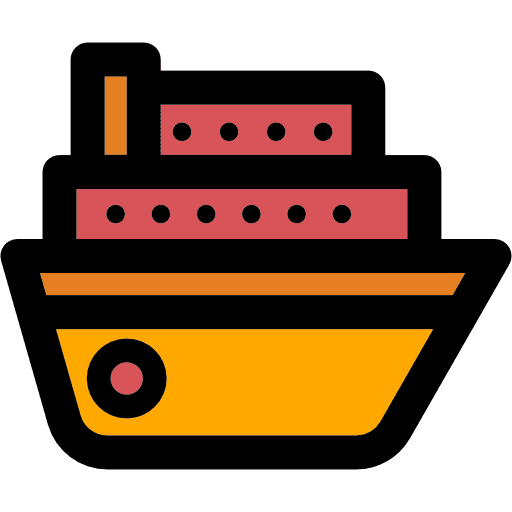 Cruise vessel boat transport icon