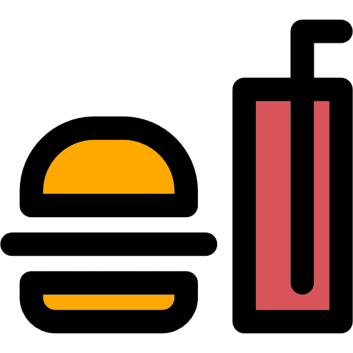 Fast food hamburger soda soft drink icon