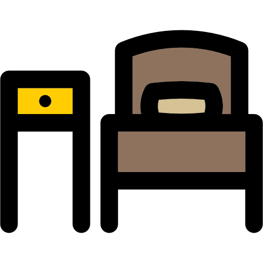 Bed hotel hostel bed icon