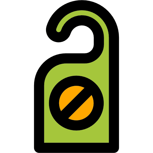 Lodging hotel hanging door icon