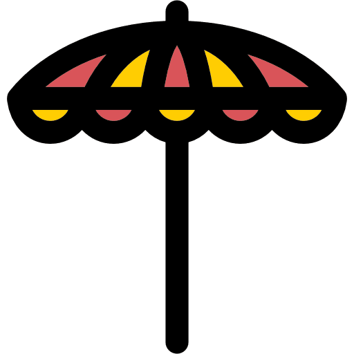 Sun umbrella beach vacations summer icon