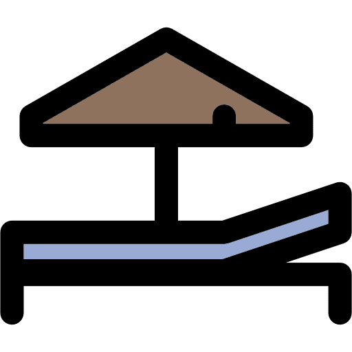 Sunbed summer vacations holidays icon