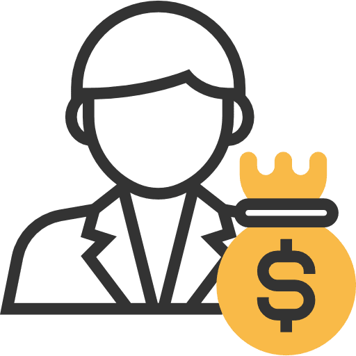 Businessman business and finance man money icon
