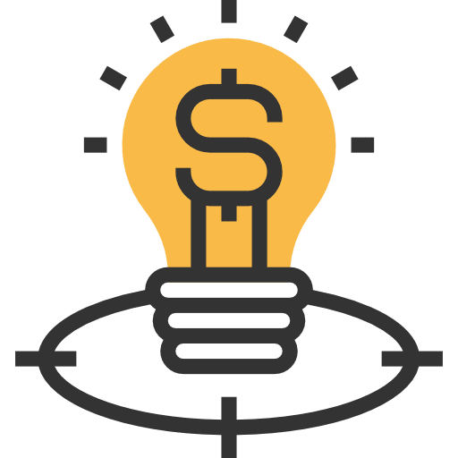 Idea light bulb invention seo and web icon