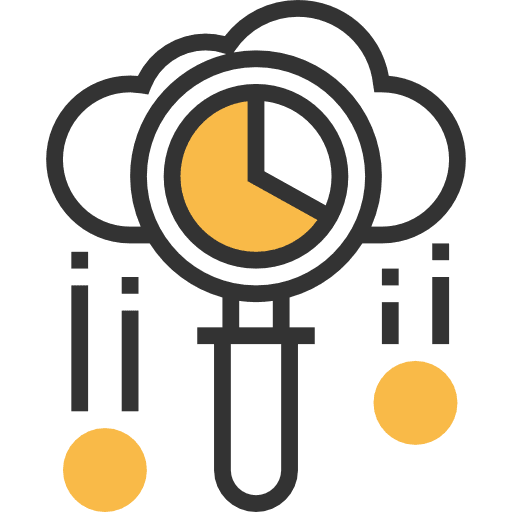 Search business and finance data cloud computing icon