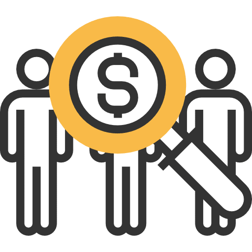 Search dollar magnifying glass dollar symbol icon