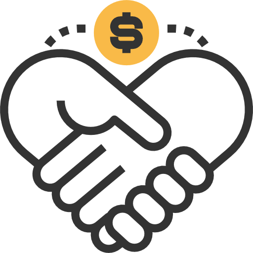 Handshake cooperate shake hands dollar icon