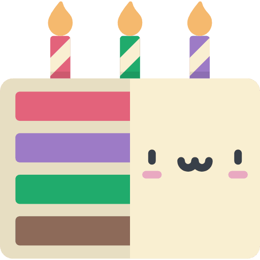 Cake birthday cake kawaii birthday cake piece icon
