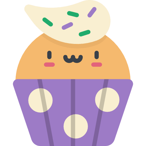 Cupcake girly icons baked kawaii icon