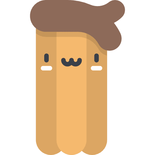 Churro breakfast spanish food and restaurant icon