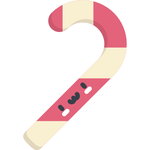 Candy cane decoration kawaii candy icon