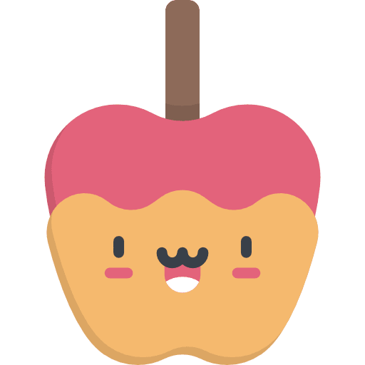 Caramelized apple organic kawaii food icon