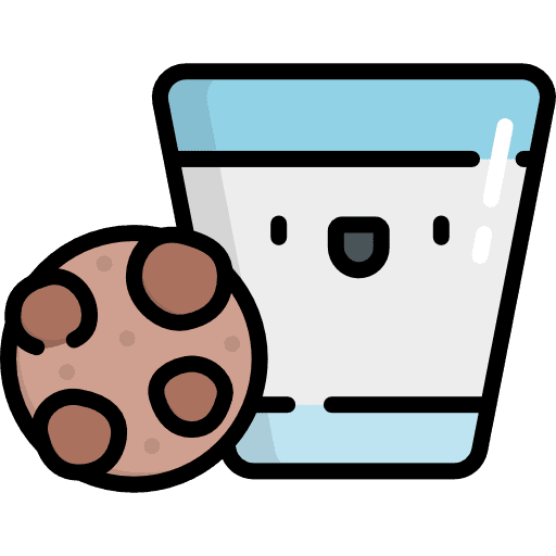 Cookie and milk cookie breakfast food and restaurant icon