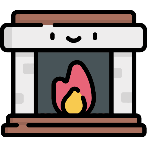 Fireplace chimney winter furniture and household icon