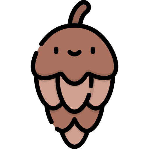 Pine nut pine cone christmas cone icon