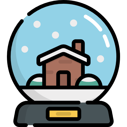 Snow globe tree shapes ornament icon