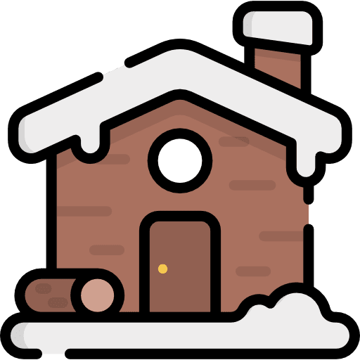 Cabin residential christmas home icon
