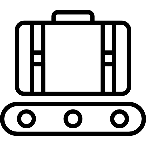 Luggage claim airport signs icon