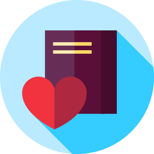 Book script documents love icon