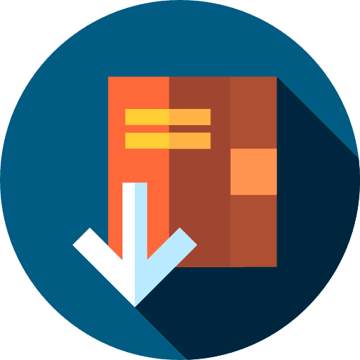 Book interface downloading down arrow icon