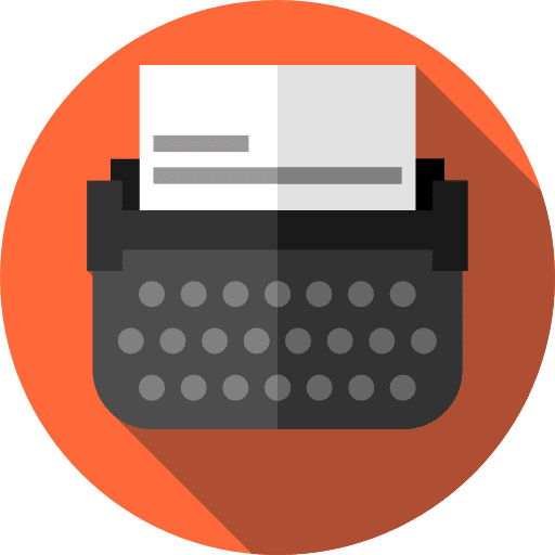 Typewriter writing page typewriter icon