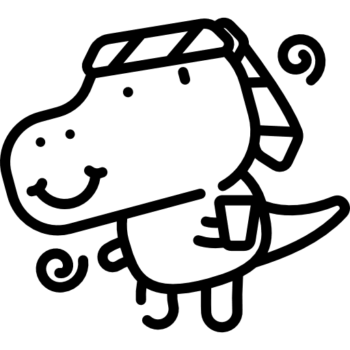 Drunk dinosaur drunk emoji icon