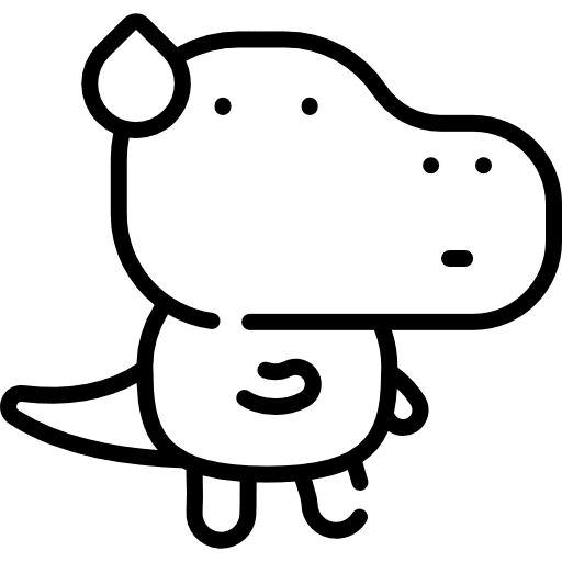 Embarrassed dinosaur emoji avatar icon