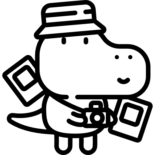 Photographer dinosaur photographer emoji icon