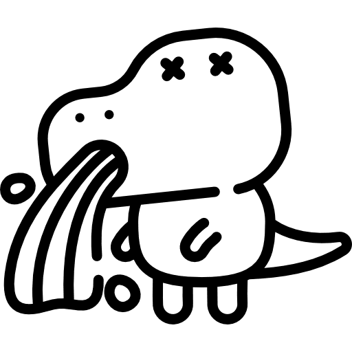 Sick dinosaur sick emoji icon