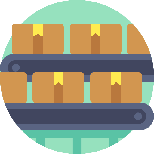 Conveyor machine factory technology icon