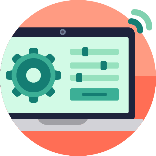 Settings configuration symbol laptop icon