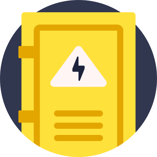 Distribution board industry panelboard construction and tools icon