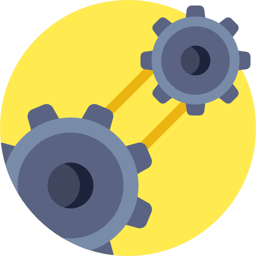 Gear three wheels industry icon